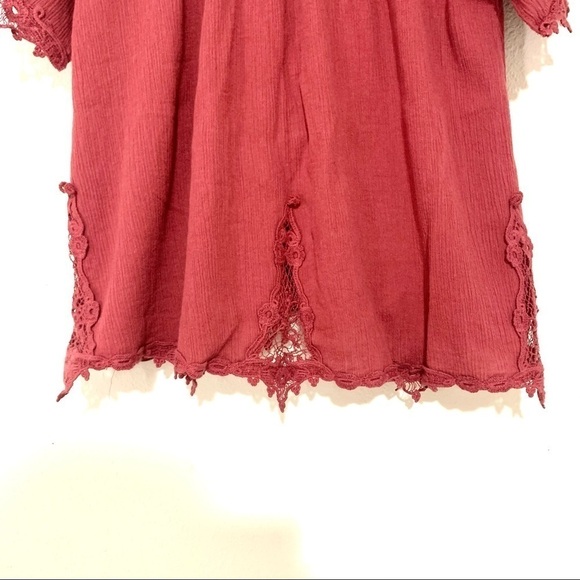 NWT VOLCOM Stone Row Flyaway Festival red blouse S - Picture 3 of 9